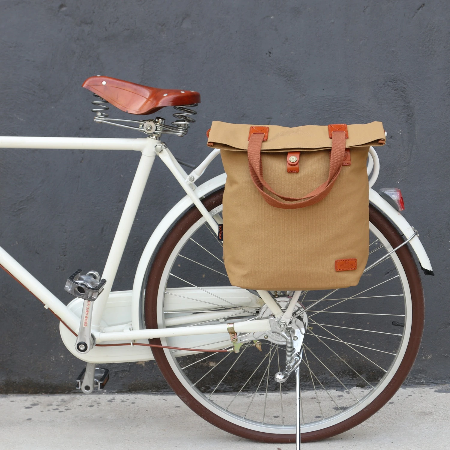 Vintage Canvas Leather Bike Bag