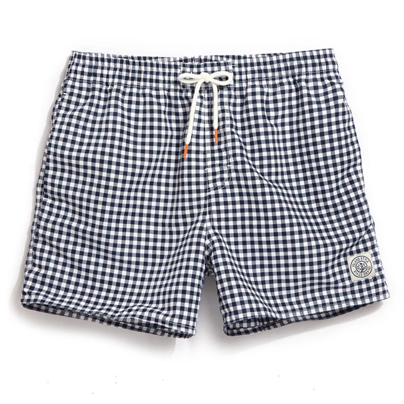 Plaid Pattern Swim Shorts