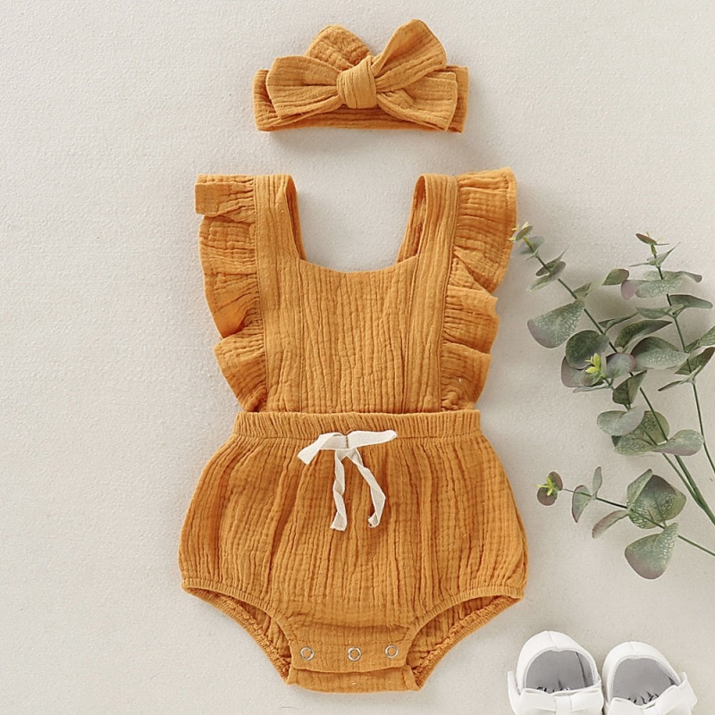 Newborn Linen Summer Romper
