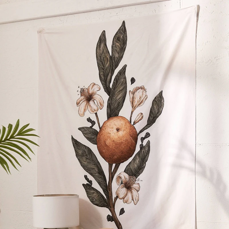 Vintage Painted Fabric Wall Hanging
