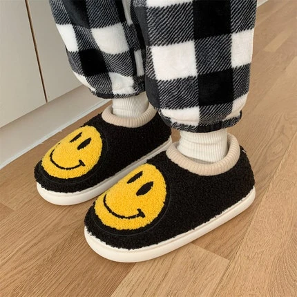 Smiley Plush House Slippers