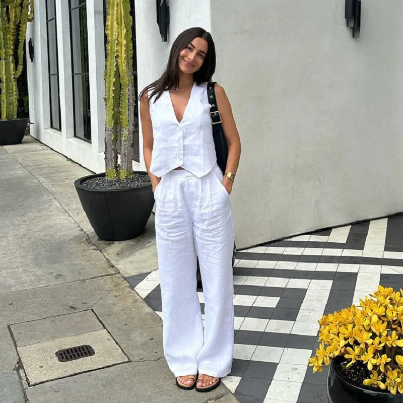 Linen Vest Suit