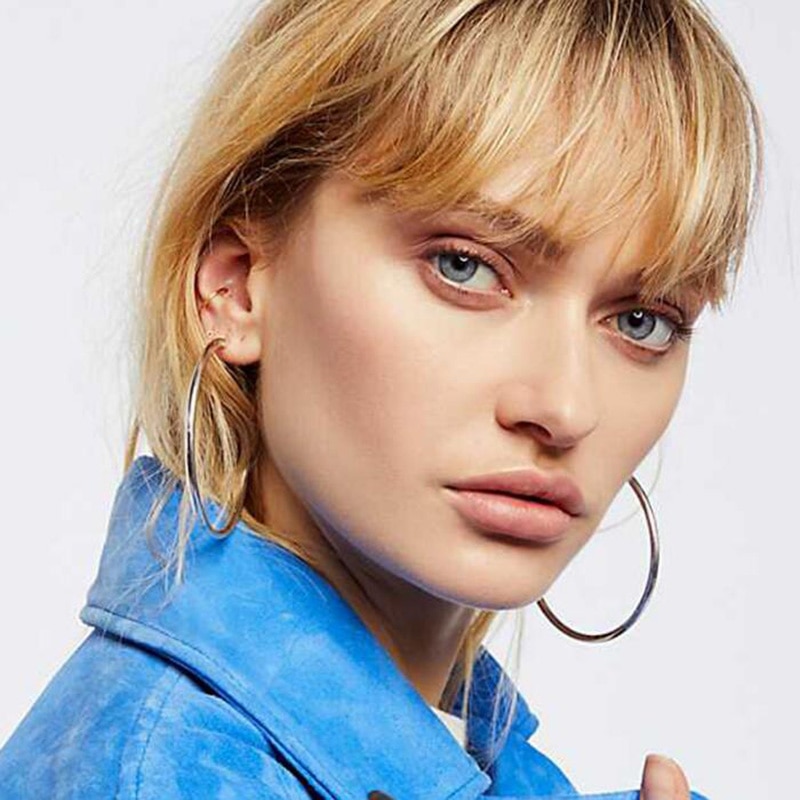 60mm Thick Gold Hoop Earrings