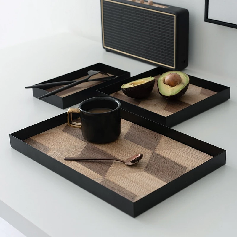 Geometric Wood Serving Tray