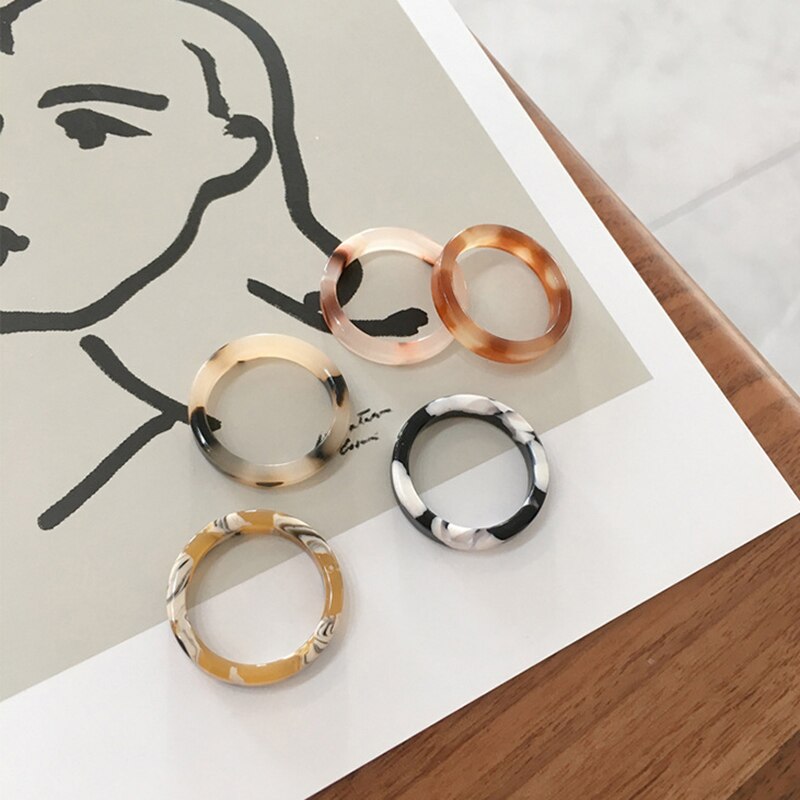 Retro Resin Stacker Rings