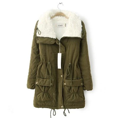 Turn Down Collar Womens Coat