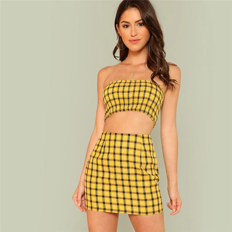 Plaid Print Two Piece
