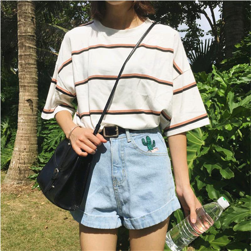 Oversize Womens Stripe T-Shirt