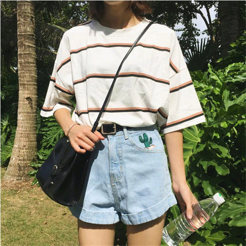 Oversize Womens Stripe T-Shirt