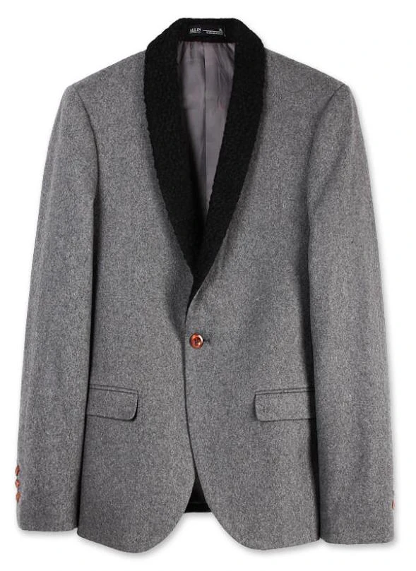 Men's Grey & Black Blazer