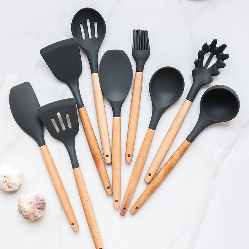 Wood Handle Silicon Cookware