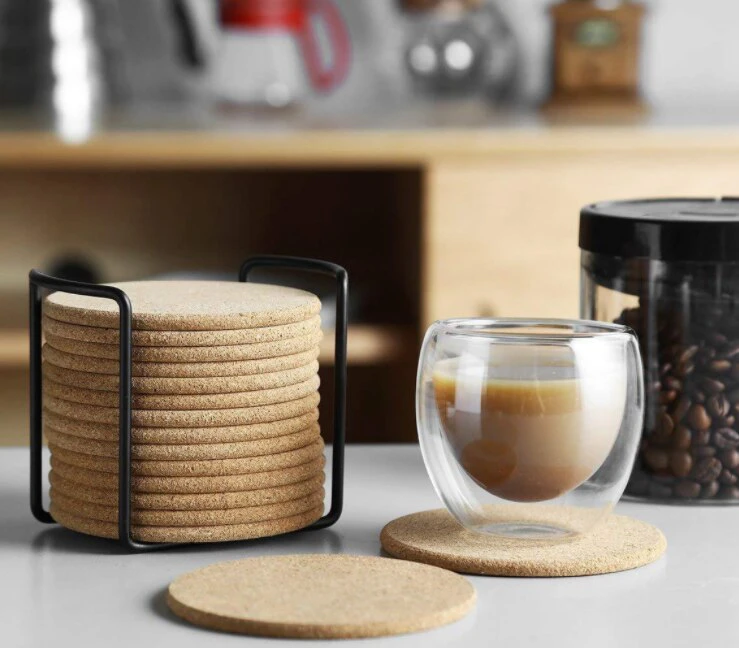 Round Cork Coaster Set