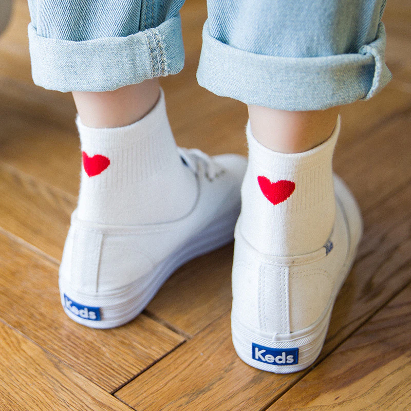 Heart Print Socks