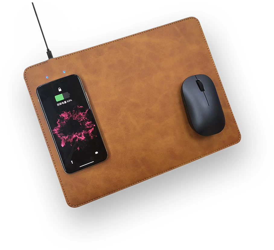 Qi Wireless Charge Leather Mousepad