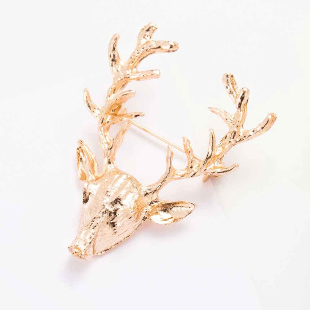 Antler Head Brooch