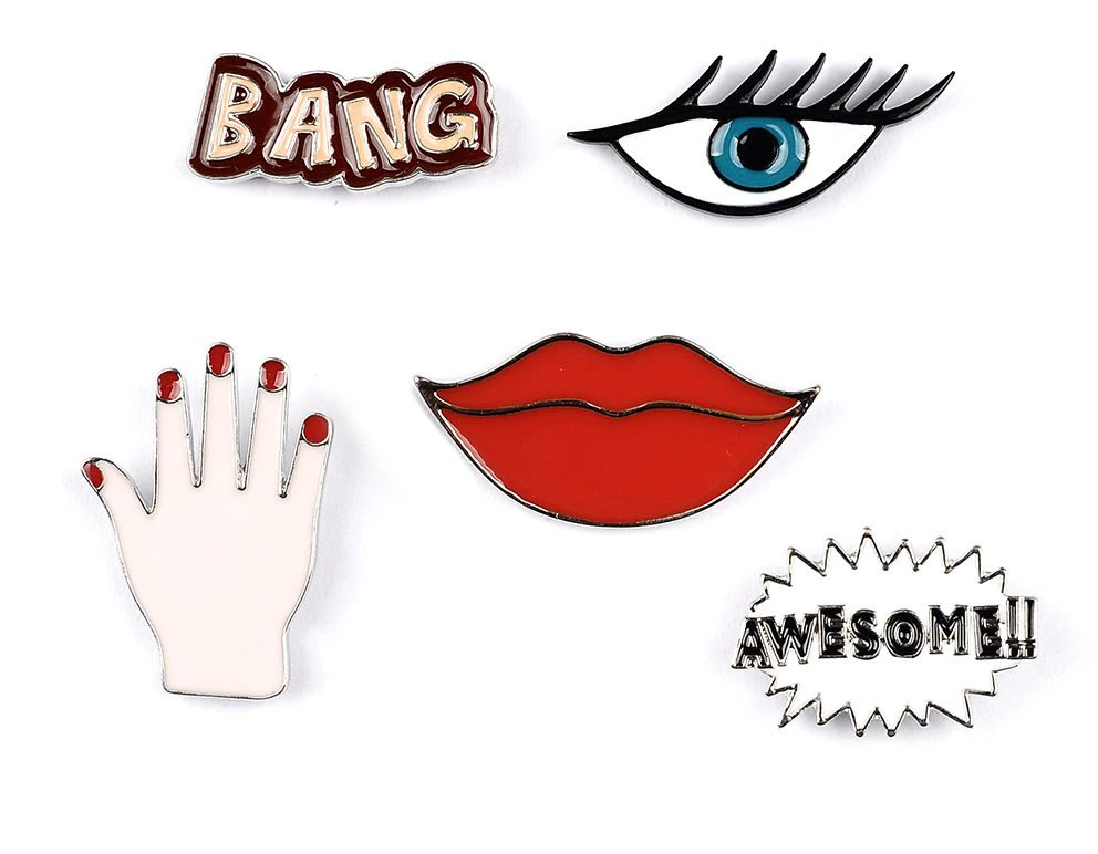 Pop Art Acrylic Brooch Set