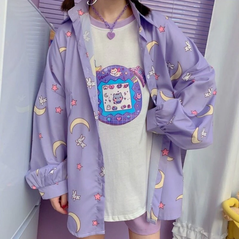 Purple Moon Oversized Shirt