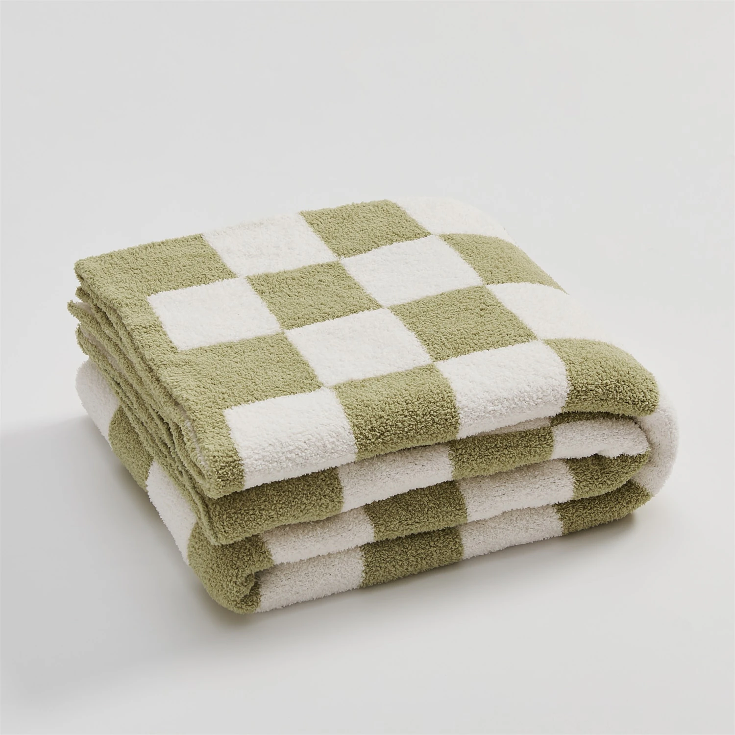Fluffy Checkerboard Throw Blanket