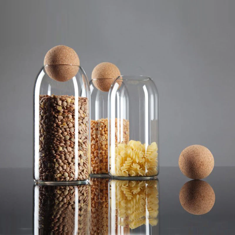 Round Cork Storage Jar