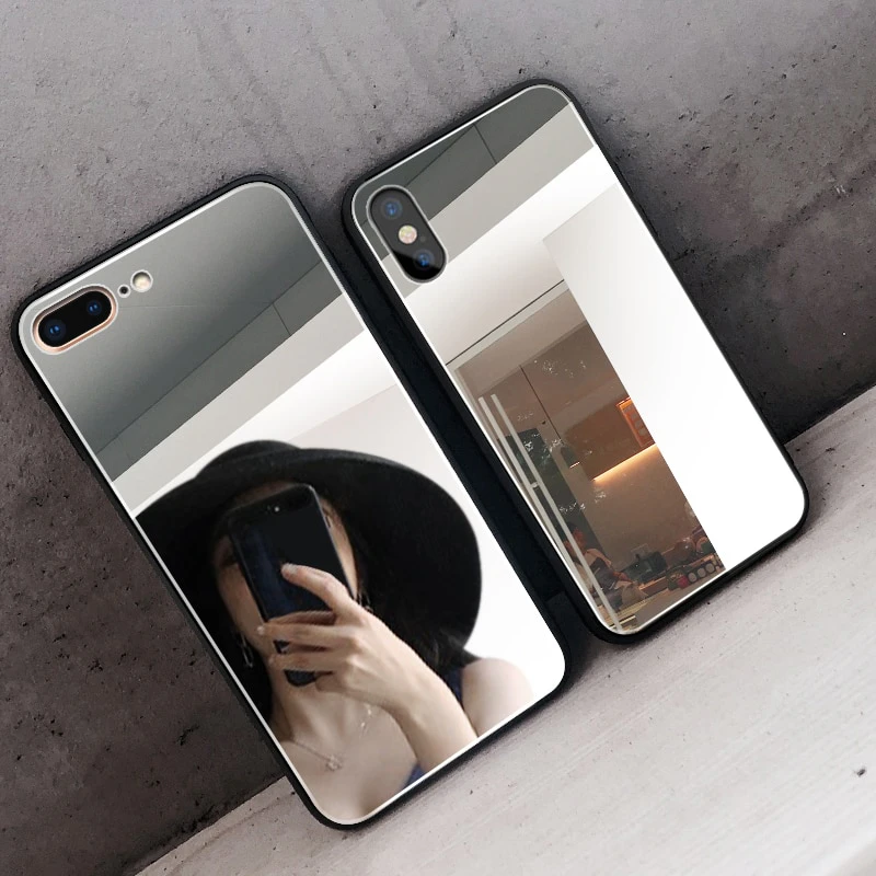 iPhone Tempered Glass Makeup Mirror Case