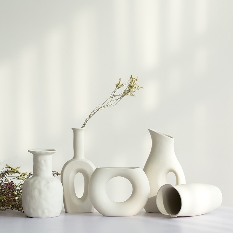 Modernist White Ceramic Vase