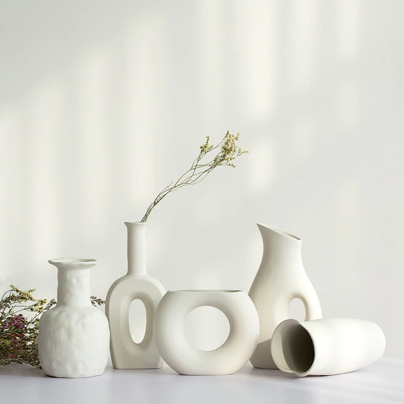 Modernist White Ceramic Vase