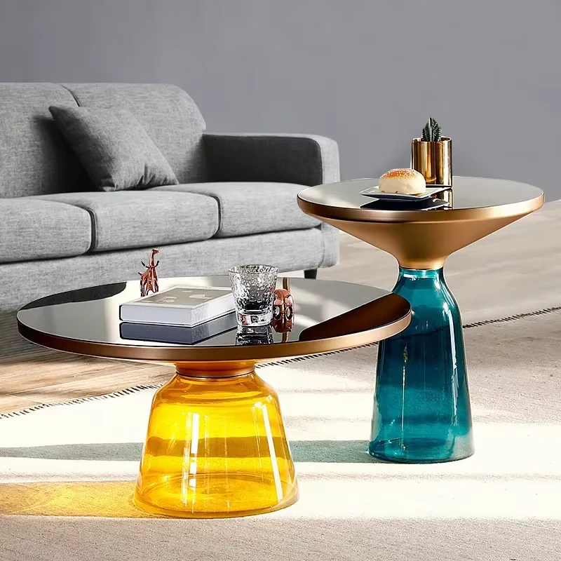 Colored Glass Side Table