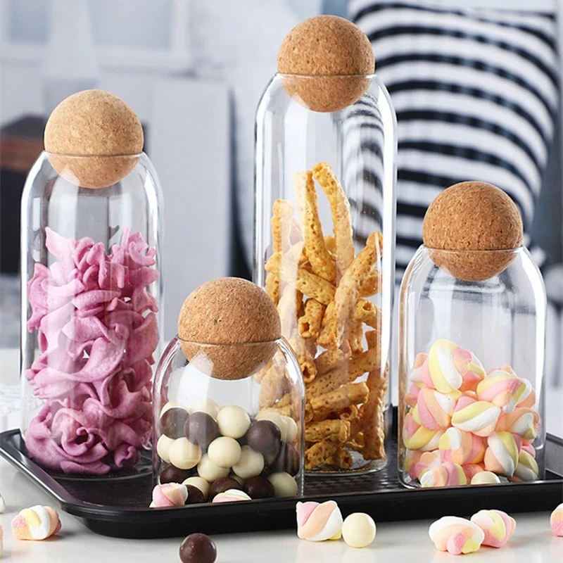Cork Ball Glass Storage