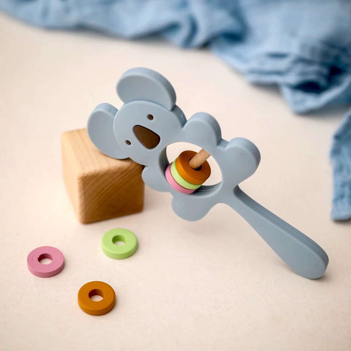 Silicone Animal Baby Rattle
