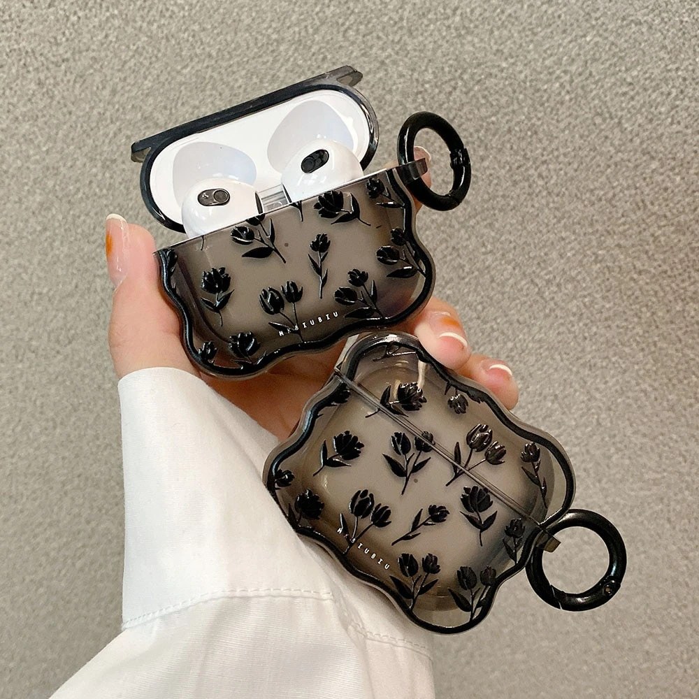 Black Tulip Airpod Case