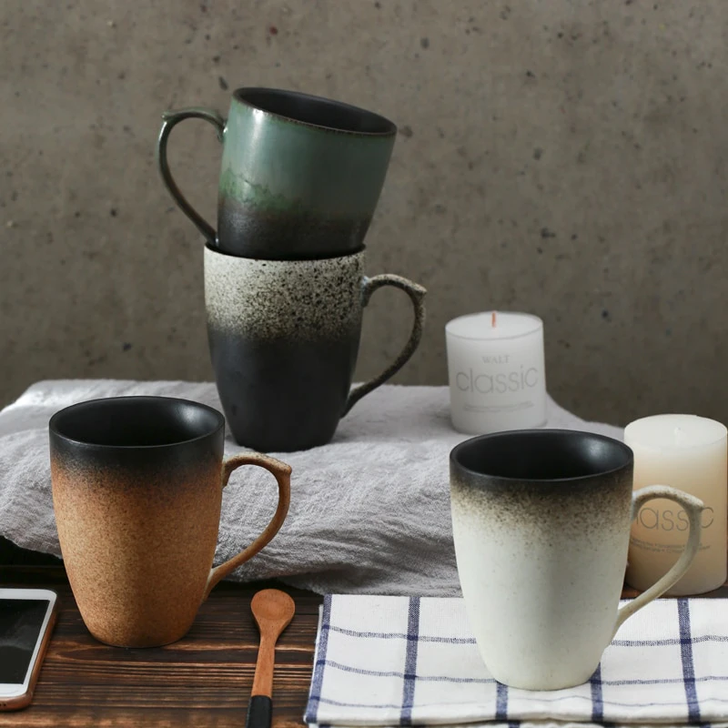 Retro Speckle Gradient Glaze Ceramic Mug