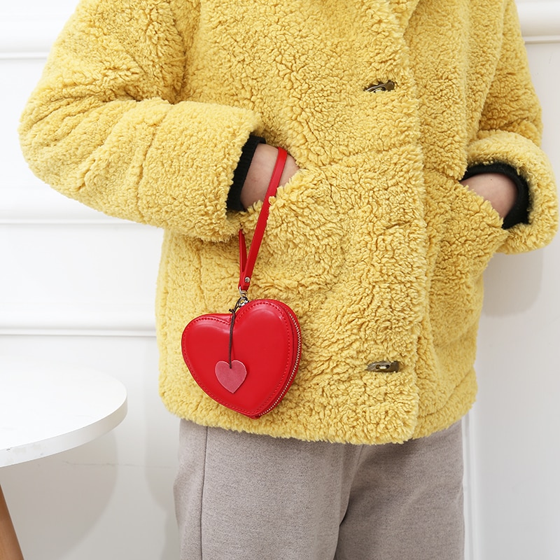 Small Leather Heart Shaped Clutch