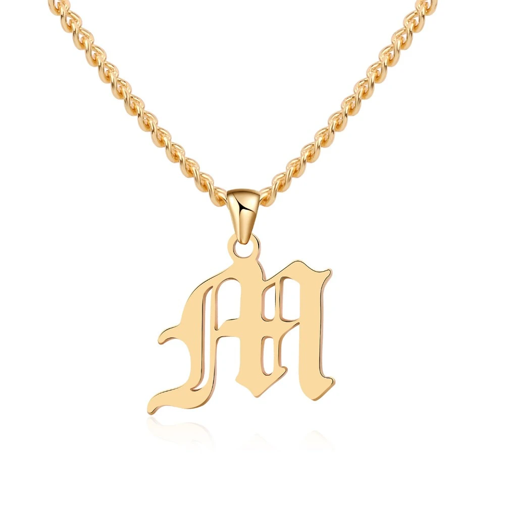 Old English Letter Necklace