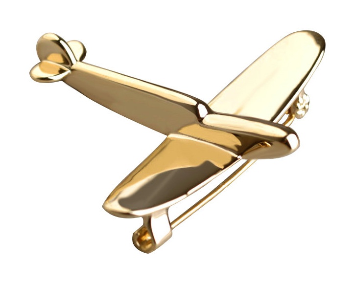 Gold Fighter Plane Brooch