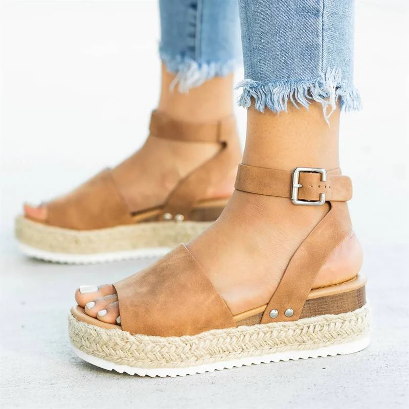 Tan Espadrille Wedges