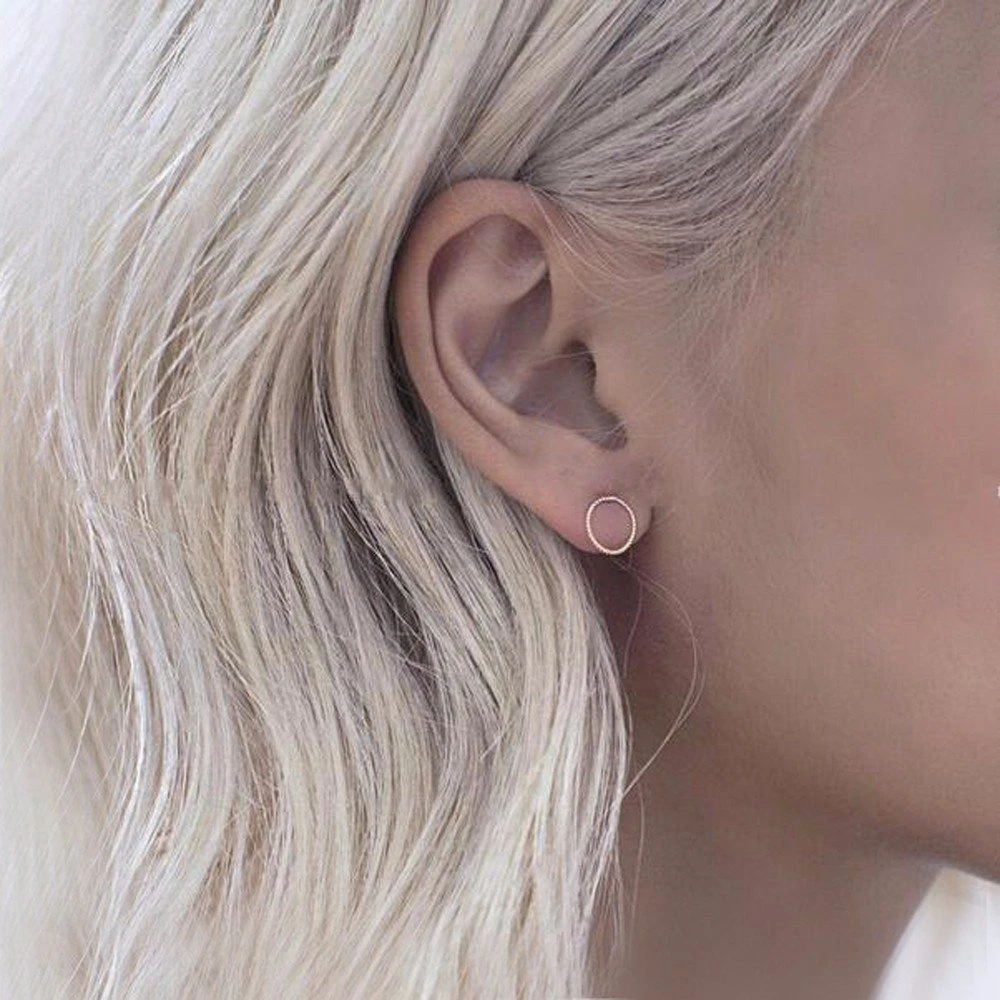 Gold Circle Stud Earing