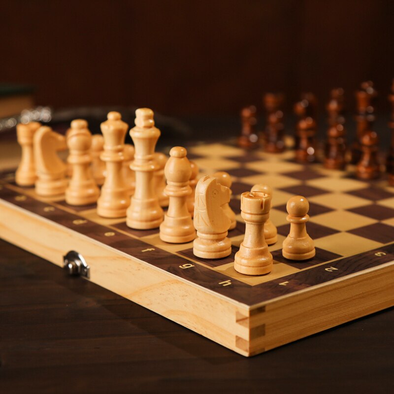 Magnetic Folding Wooden Chess Set