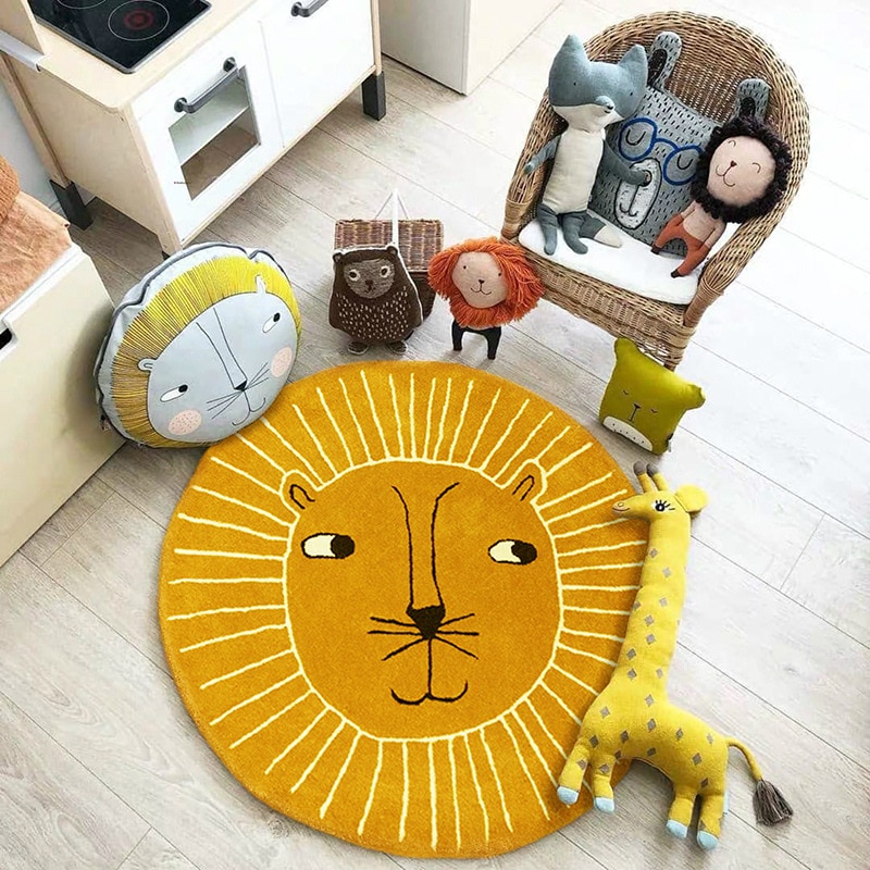 Round Cartoon Lion Mat