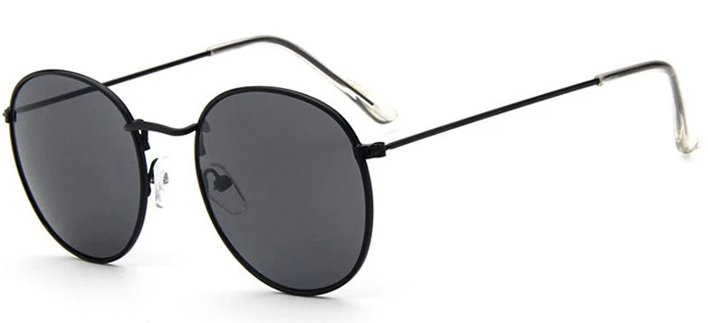 Black Frame Vintage Round Sunglasses