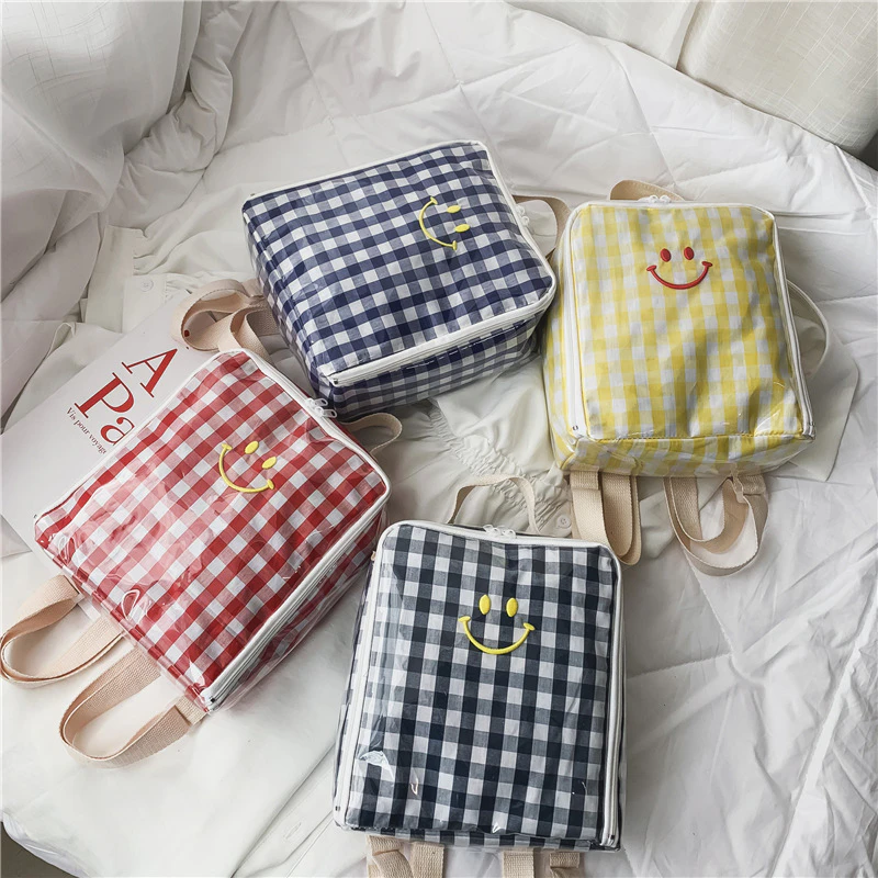 Kids Plaid Smiley Backpack