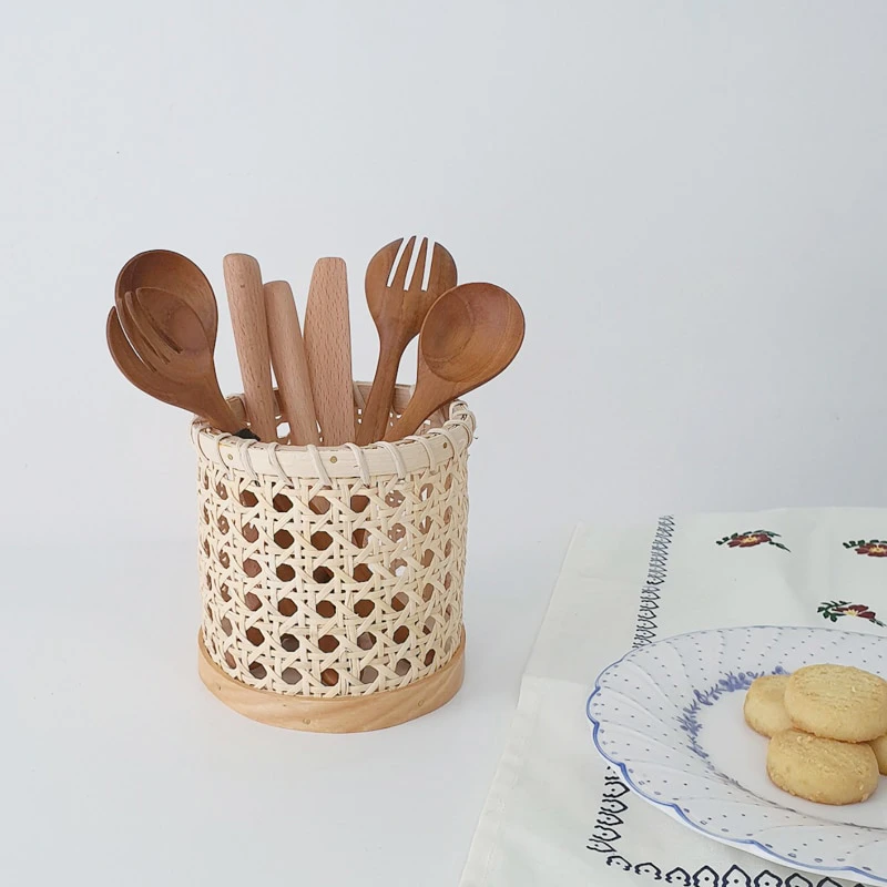 Rattan Cutlery Cup