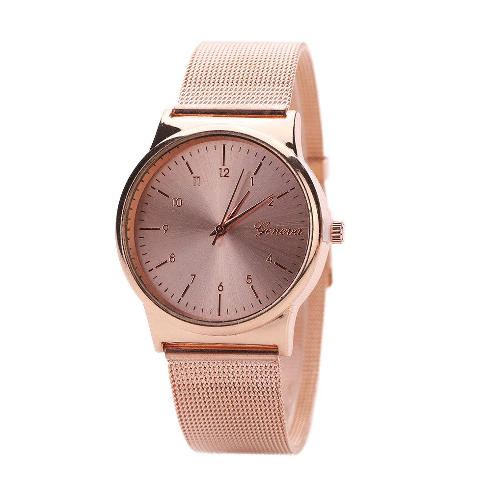 Rose Gold Geneva Mesh Watch