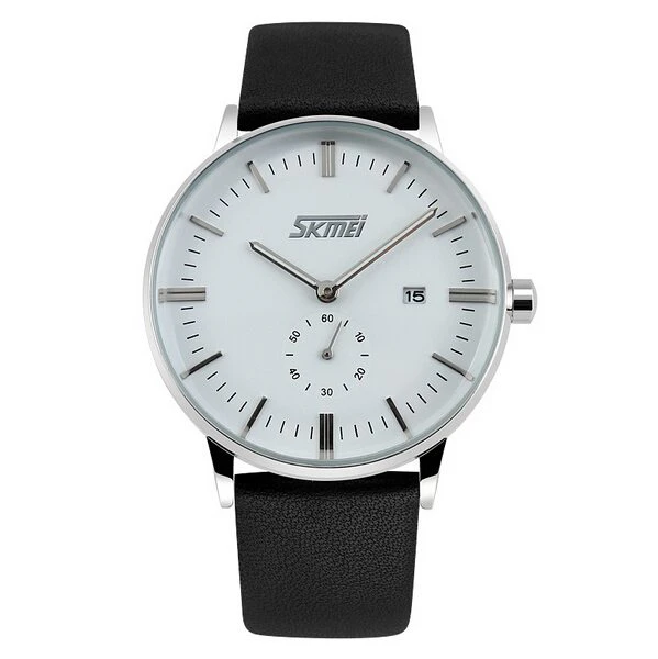 Skmei Leather Mens Quartz Watch
