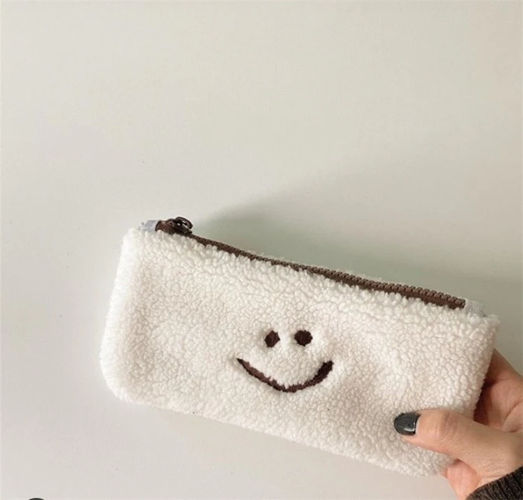Smiley Wool Look Pencil Case