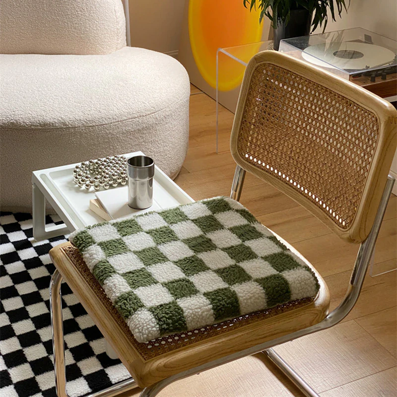 Checkered Fleece Seat Cushions