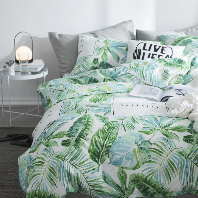 Green Leaf Summer Duvet Cover