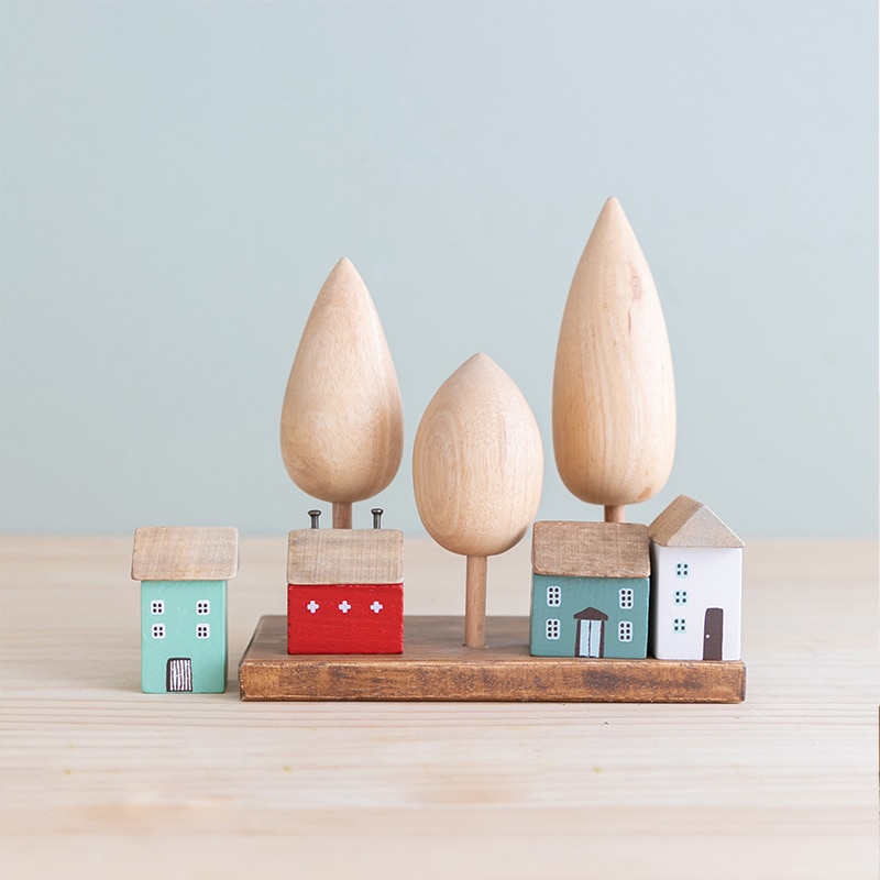 Nordic Wooden House Decor