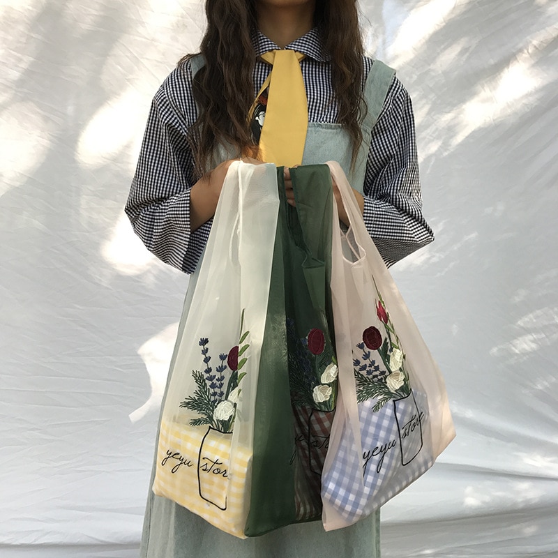 Embroidered Reusable Shopping Bag