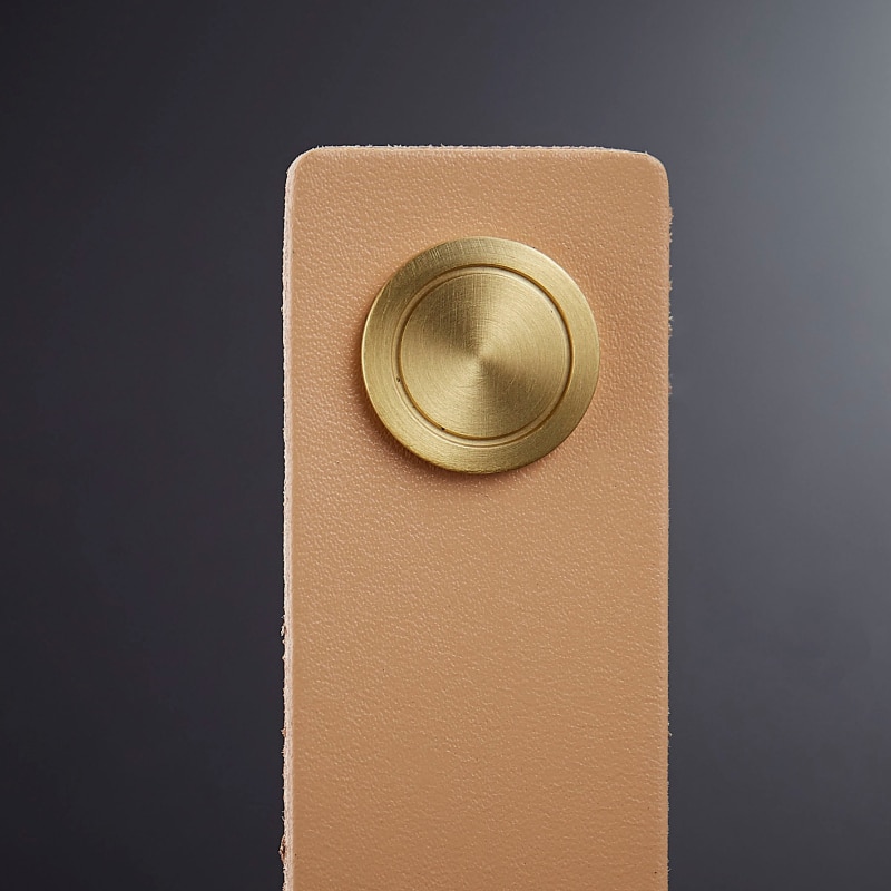 Brass & Leather Cabinet Handles