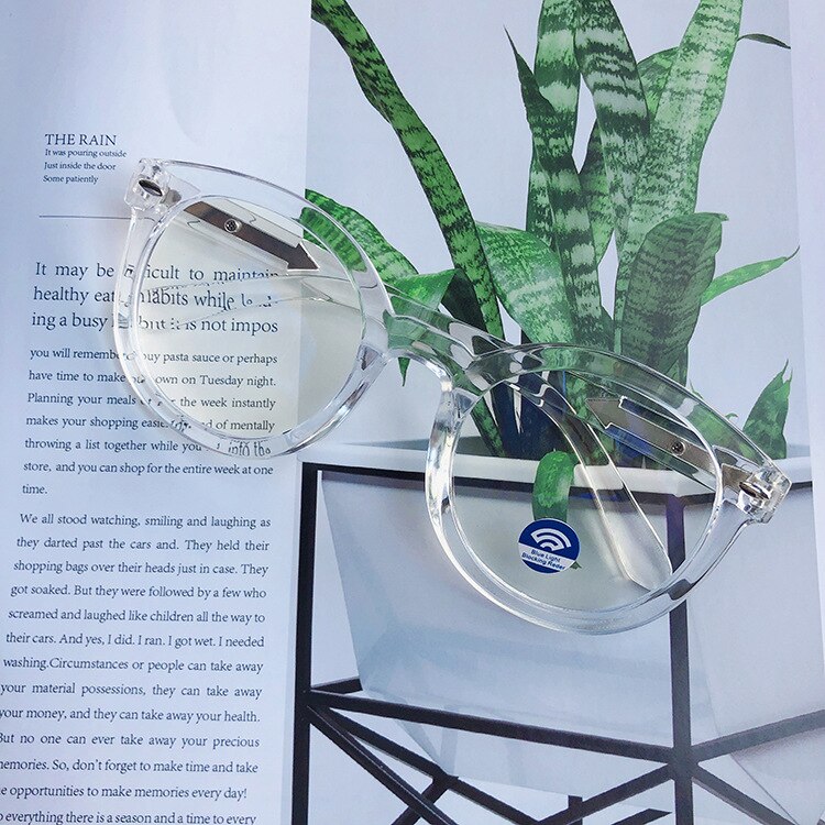 Clear Round Blue Light Lens Glasses